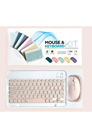 Evi̇mdeyokyok Zr20Km Pembe Kablosuz Klavye Mouse Set