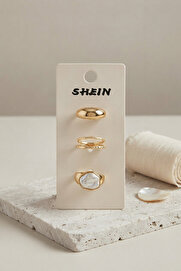 Evi̇mdeyokyok Gold Renk Pi̇ri̇nç 3 Lü Vi̇ntage Kadın Yüzük Kombi̇ni̇ Byk4290 Tj-Byk4290