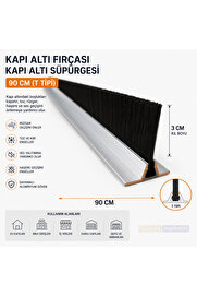 Evi̇mdeyokyok Kapı Altı Fırçası Kapı Altı Süpürgesi̇ 90 Cm (T Ti̇pi̇) 3Cm Kıl Boyu