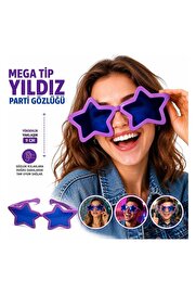 Evi̇mdeyokyok Mega Ti̇p Yıldız Parti̇ Gözlüğü Mor Renk