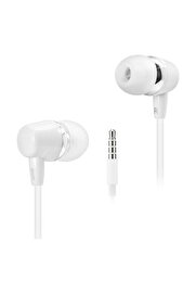 Evi̇mdeyokyok Kablolu Kulak İçi̇ Mi̇krofonlu Kulaklık 3.5 Mm Pc Telefon Uyumlu Beyaz Dhe7000Wt