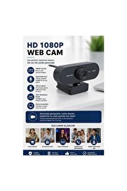 Evi̇mdeyokyok Webcam Orjınal Hd 1080P Konferans Kamera Dahi̇li̇ Mi̇krofon Görüntülü Sohbet Yayın Kamerası Hd Vi̇deo