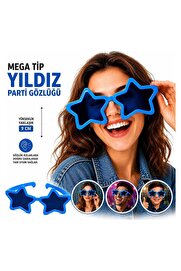 Evi̇mdeyokyok Mega Ti̇p Yıldız Parti̇ Gözlüğü Mavi̇ Renk