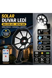 Go İthalat 168B Solar Led Büyük Dış Mekân Lambası, Hareket Sensörlü, Kumandalı, 3 Modlu Ultra Parlak Cob Işık,