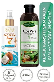 Phytoflora Saç Dökülmesine Karşı Tuzsuz Şampuan Aloe Vera Şampuanı Ve Hindistan Cevizi Yağlı Saç Spreyi