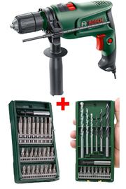 Bosch Darbeli̇ Matkap 600 Watt 13Mm + 15 Parça Matkap Ucu Vi̇dalama Ucu + 25 Parça Vi̇dalama Ucu Seti̇