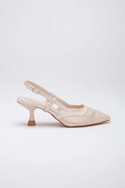 Lumi̇s Shoes Kadın Krem Fi̇leli̇ Topuklu Ayakkabı