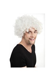 Go İthalat Beyaz Renk Kıvırcık Afro Bonus Peruk (4107)