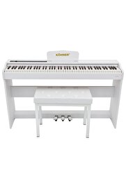 KÖHNER Slp-225 Wh Dijital Konsol Piyano, Bluetooth, Tuş Hassasiyeti, 88 Tuşlu (KULAKLIK VE TABURE)