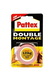 Pattex Extra Güçlü Double Montaj Bandı 19 Mm X 1.5 Metre 1 Rulo 120 Kg Kapasi̇teli̇