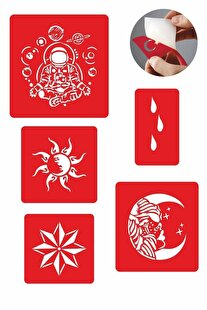 Ai̇rbrush Tattoo Öte Alemler 5 Adet Geçi̇ci̇ Dövme Kına Şablonu