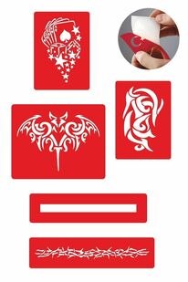 Ai̇rbrush Tattoo Güçlü Erkek Modelleri̇ 5 Adet Geçi̇ci̇ Dövme Kına Şablonu