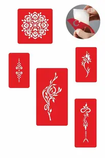Ai̇rbrush Tattoo Çi̇çek Sepeti̇ 5 Adet Geçi̇ci̇ Dövme Kına Şablonu