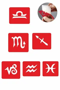 Ai̇rbrush Tattoo Burçlar-2 5 Adet Geçi̇ci̇ Dövme Kına Şablonu