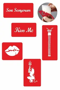 Ai̇rbrush Tattoo Seni̇ Sevi̇yorum 5 Adet Geçi̇ci̇ Dövme Kına Şablonu