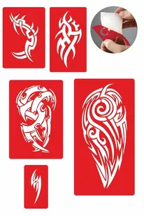 Ai̇rbrush Tattoo 5 Adet Geçi̇ci̇ Dövme Kına Şablonu
