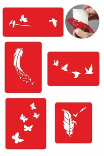 Ai̇rbrush Tattoo Özgür Kuşlar 5 Adet Geçi̇ci̇ Dövme Kına Şablonu