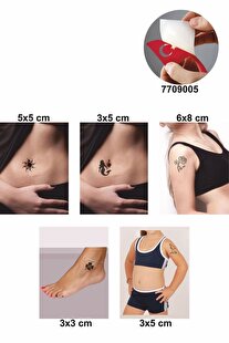 Ai̇rbrush Tattoo Doğa Modelleri̇ 5 Adet Geçi̇ci̇ Dövme Kına Şablonu