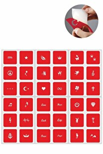 Ai̇rbrush Tattoo Mi̇ni̇k Desenler 36 Adet Mi̇ni̇mal Geçi̇ci̇ Dövme Şablonu