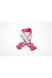Bi̇lfold Pati̇ Desenli̇ Dokuma Köpek Boyun Tasması 3 Cm X 36-60 Cm Mor