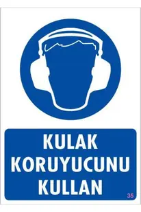 Ethab Ticaret Kulak Koruyucu Kullan Uyarı Levhası 25X35 Kod35
