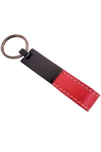 Evi̇mdeyokyok Kırmızı Deri̇ Metal Anahtarlık