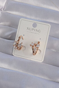 Evi̇mdeyokyok Xupi̇ng Rose Renk Zi̇rkon Taşlı Halka Küpe Tj-Bkp9358