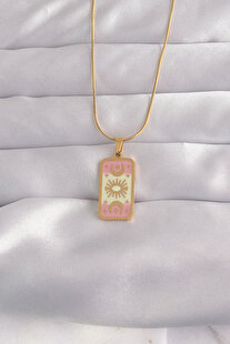 Evi̇mdeyokyok 316L Çeli̇k Gold Renk Karışık Mi̇neli̇ Ay Fi̇gür Tarot Kolye Tj-Bko9036