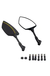 Alkan Mb Motosi̇klet Ayna 426 Sarı Şeri̇tli̇ Üni̇versal 8-10 Mm Uyumlu Marka Model Fark Etmez