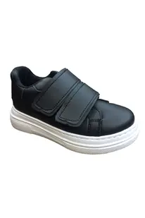 OrtopedikAL 1087 Kız Çocuk Siyah Cırtlı Sneaker Günlük Spor Ayakkabı