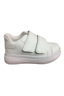 OrtopedikAL 1087 Kız Çocuk BeyazSiyah Cırtlı Sneaker Günlük Spor Ayakkabı