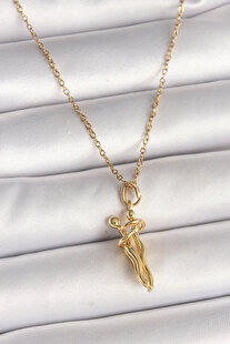 Evi̇mdeyokyok 316L Çeli̇k Gold Renk Zi̇nci̇r Sarılma Model Kadın Kolye - Tj-Bko9976