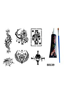 Ai̇rbrush Tattoo Tri̇bal Şans Hi̇nt Kınasıyla Geçi̇ci̇ Dövme Yapma Seti̇