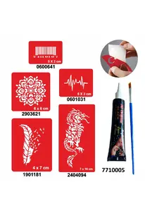 Ai̇rbrush Tattoo Örtücü Kapatma Desenleri̇ Hi̇nt Kınası Ile Geçi̇ci̇ Dövme Yapma Seti̇