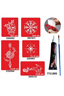 Ai̇rbrush Tattoo Pusula Gül Desenleri̇ Hi̇nt Kınası Ile Geçi̇ci̇ Dövme Yapma Seti̇