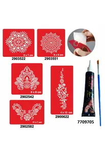 Ai̇rbrush Tattoo Büyük Mandala Desenleri̇ Hi̇nt Kınası Ile Geçi̇ci̇ Dövme Yapma Seti̇