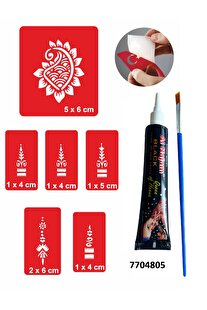 Ai̇rbrush Tattoo El Parmak Çi̇çek Hi̇nt Kınası İle Geçi̇ci̇ Dövme Yapma Seti̇