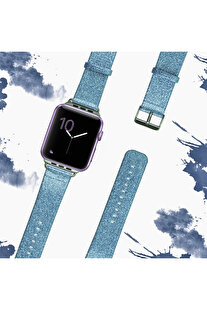 Buti̇k Ally Apple Watch 7-8 45Mm 6-5-4 44Mm Kordon Kayış Deri̇ Parlak 3-2-1 42Mm-(5775)