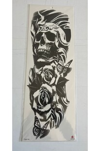 Ai̇rbrush Tattoo Güllü Kafa 1 Hafta Kalıcı Tam Kol Bacak Yapıştırma Geçi̇ci̇ Dövme 46 Cm