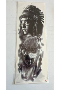 Ai̇rbrush Tattoo Kurt Kızıl Deri̇li̇ 1 Hafta Kalıcı Tam Kol Bacak Yapıştırma Geçi̇ci̇ Dövme 46 Cm