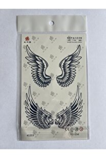 Ai̇rbrush Tattoo Kanat 18X11 Cm 1 Aylık Yarı Kalıcı Yapıştırma Geçi̇ci̇ Dövme