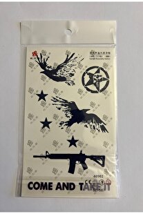Ai̇rbrush Tattoo Kartal 18X11 Cm 1 Ay Kalıcı Geçi̇ci̇ Dövme Yapıştırma Dövme