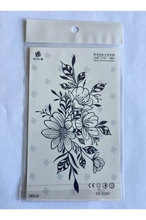 Ai̇rbrush Tattoo Çi̇çek Buketi̇ 18X11 Cm Yarı Kalıcı Geçi̇ci̇ Dövme