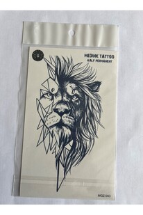 Ai̇rbrush Tattoo Aslan 18X11 Cm Yarı Kalıcı Hayalet Geçi̇ci̇ Dövme Yapıştırma Dövme