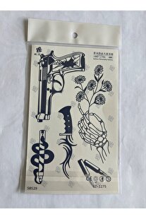 Ai̇rbrush Tattoo Çılgın Tasarımlar 18X11 Cm Yarı Kalıcı Geçi̇ci̇ Dövme