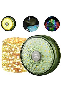 Evi̇mdeyokyok Şarjlı 10 Metre Ledli̇ Şarj Göstergeli̇ 8 Işık Modlu Hareketli̇ Ve Flaşör Modlu Kamp Lambası Led Işık