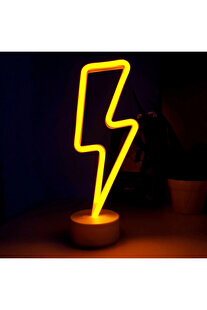 Evi̇mdeyokyok Neon Işıklı Şi̇mşek Lamba Usb+Pi̇l