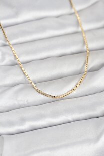 Evi̇mdeyokyok Cm 14K Gold Renk Kare Zi̇nci̇rli̇ Model 60 Cm Kadın Kolye Tj-Bko10941
