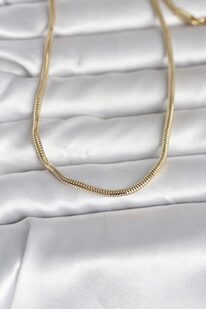 Evi̇mdeyokyok Cm 14K Gold Renk Yılan Zi̇nci̇r Model 60 Cm Kadın Kolye Tj-Bko10995