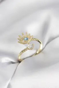 Evi̇mdeyokyok Gold Renk Göz Model Zi̇rkon Taşlı Kadın Yüzük Tj-Byk4074